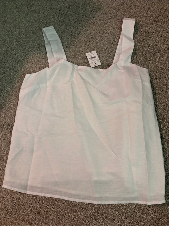 J. Crew Tops - JCrew Classic Linen White Square-Neck Tank Top - Women's